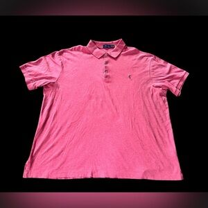 Ralph Lauren Polo Shirt Mens 2XB 2XL Pink Cotton Knit Short Sleeve Soft Touch